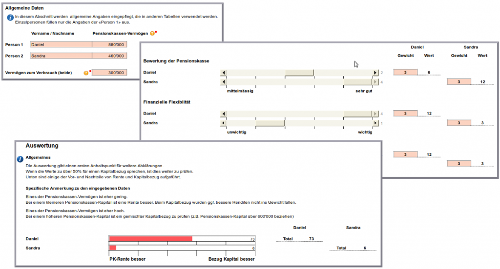 Screenshots EXCEL-Tool